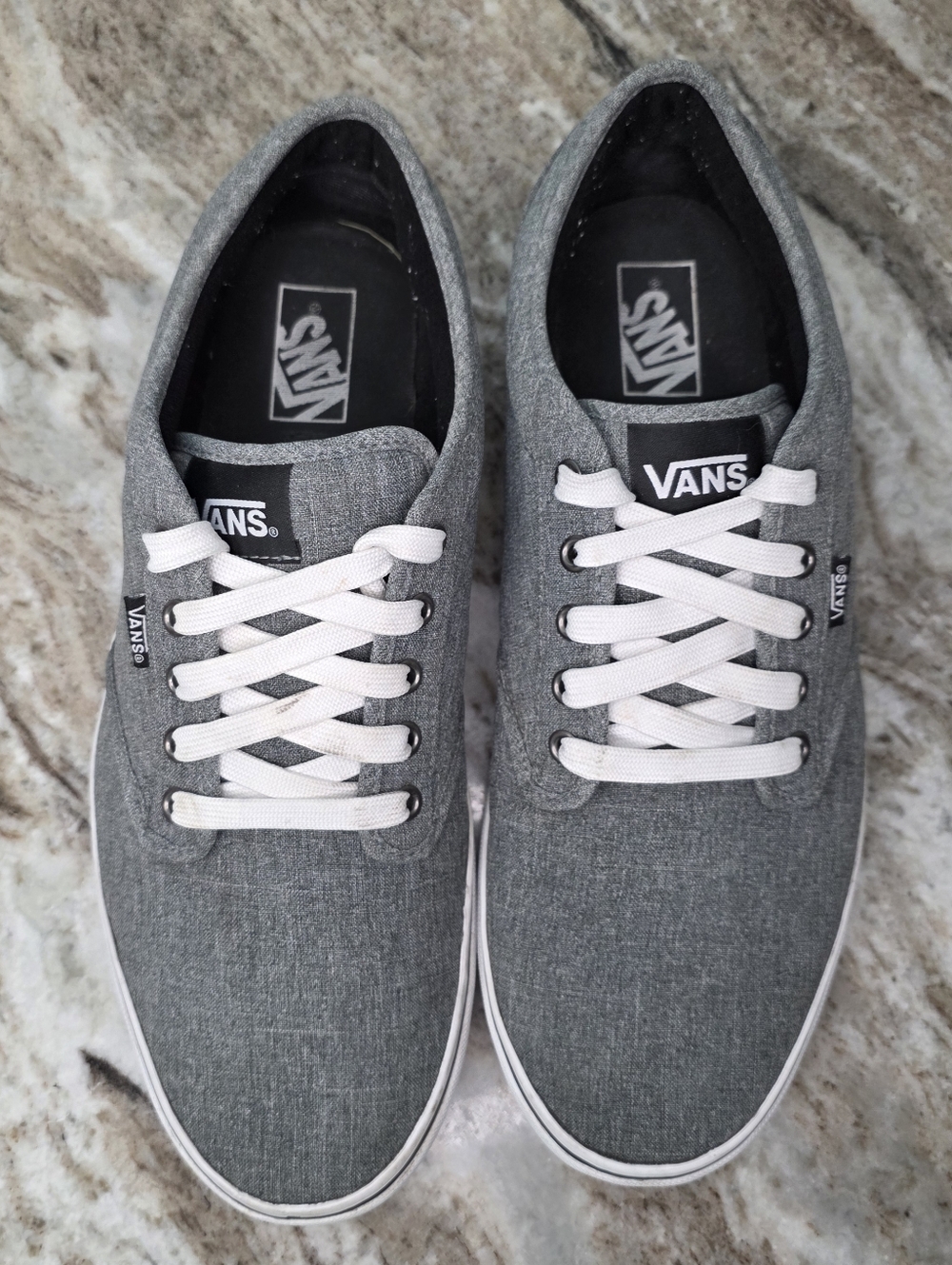 Vans Atwood Sneakers Grey/White Canvas Tennis Shoes Men's Size 13 - Picture 2 of 10
